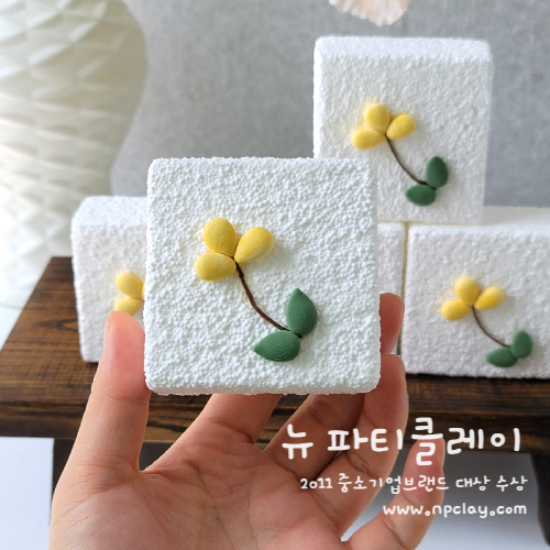 잣설기 꽃장식 모형떡 모조 백설기 전통떡 음식모형 no.403